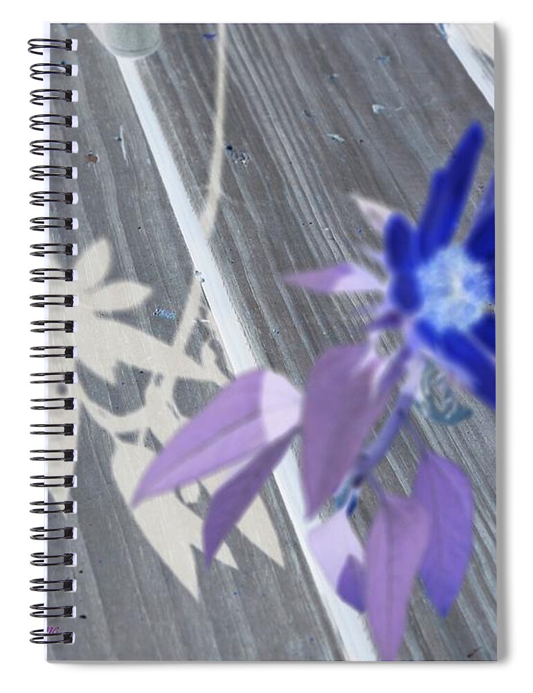 Digital Art Spiral Notebook featuring the digital art Blue Flora by Sonali Gangane