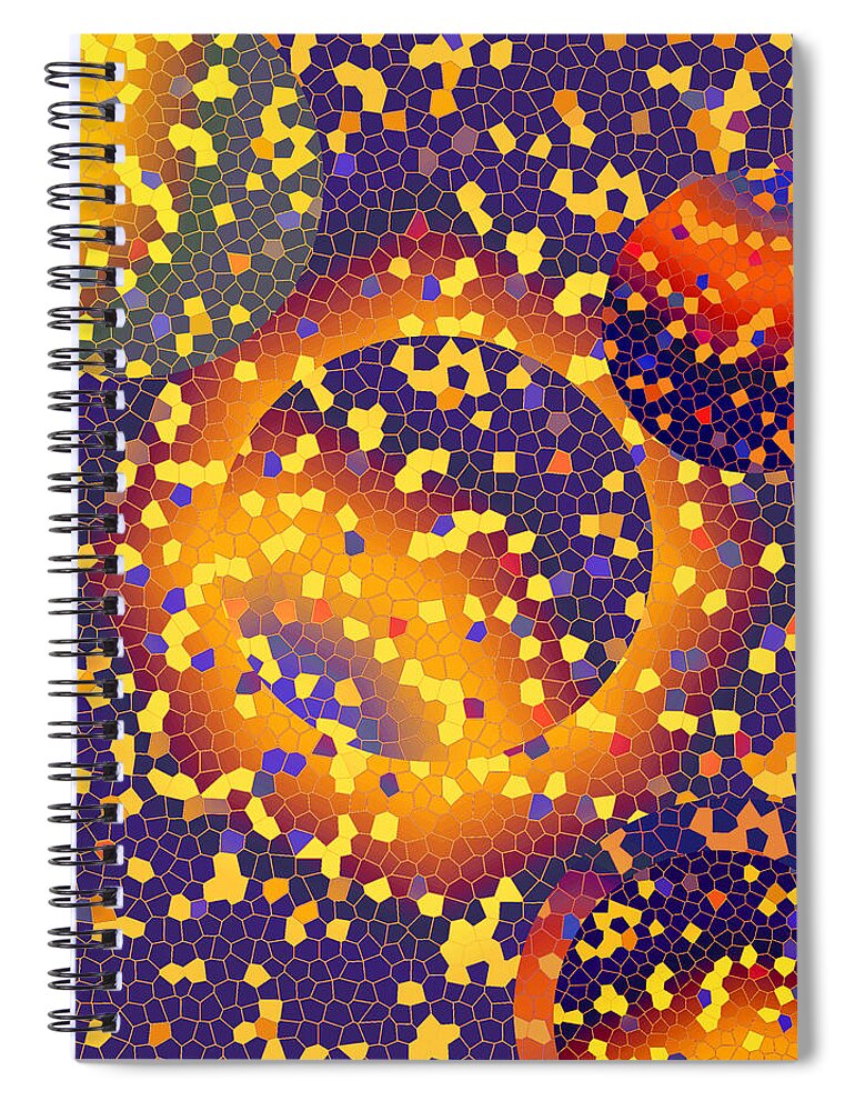 Abstract Spiral Notebook featuring the digital art Blue Galaxy by Lynda Lehmann