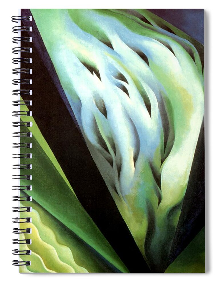 Georgia Spiral Notebook featuring the painting Blue Green Music by Georgia OKeefe