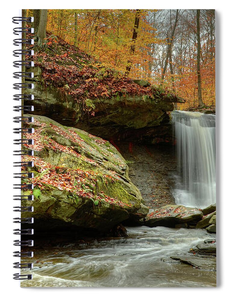 Ohio Spiral Notebook featuring the photograph Blue Hen Falls by Ann Bridges