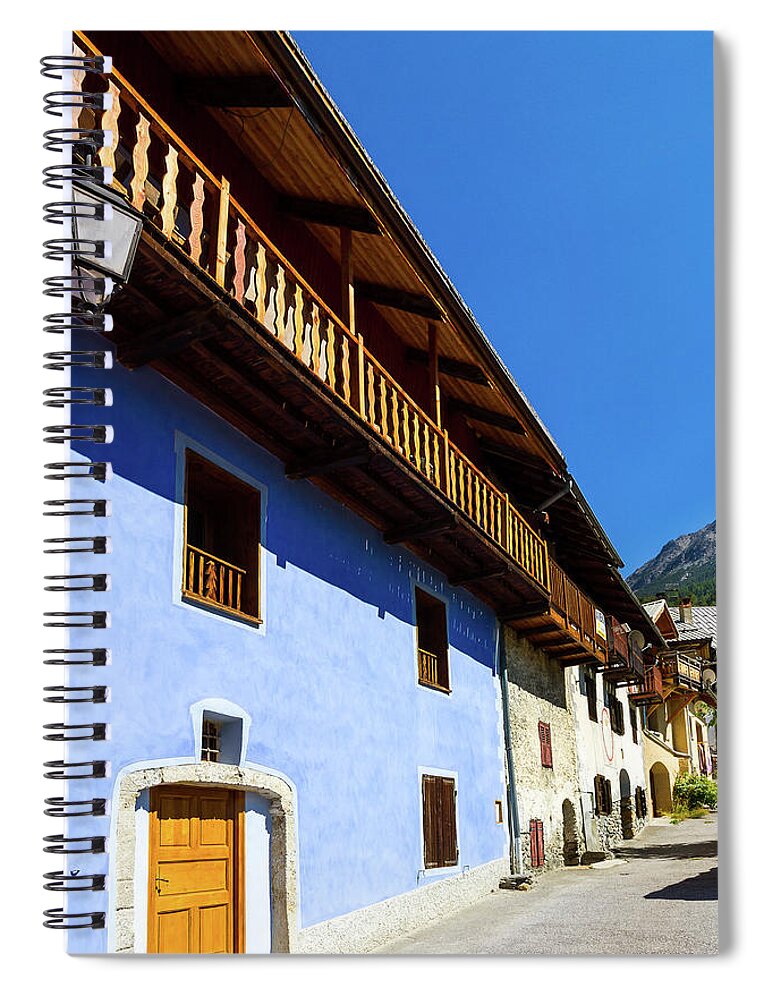 Farmhouse Spiral Notebook featuring the photograph Blue house # II by Paul MAURICE