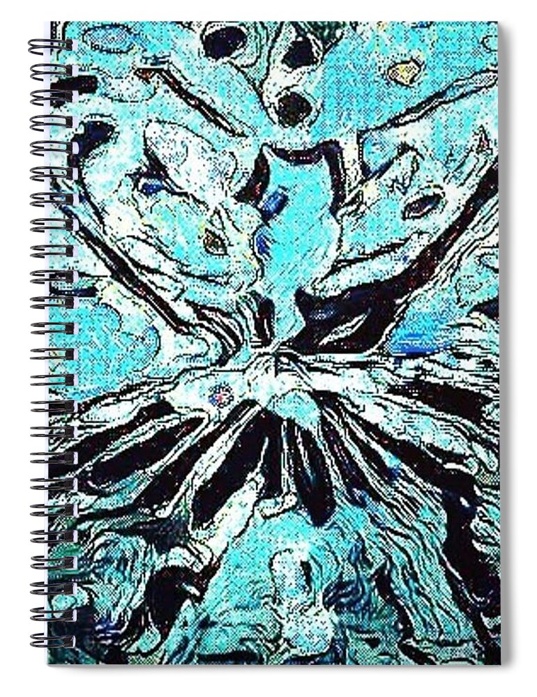 Blue Ice Spiral Notebook featuring the drawing Blue Ice by Brenae Cochran