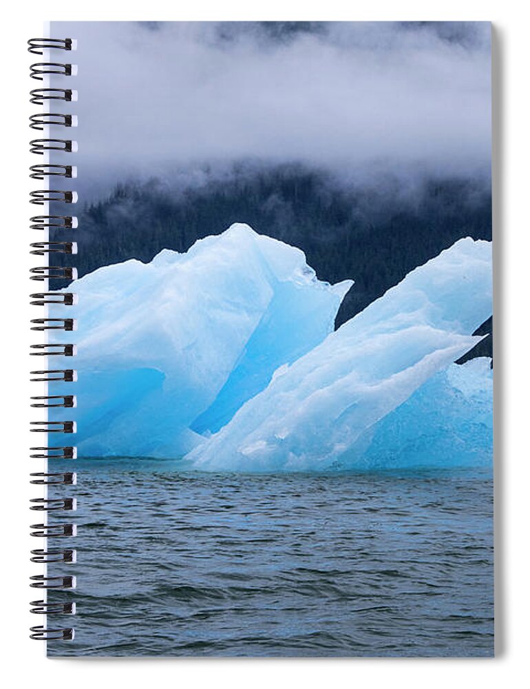 Iceberg Spiral Notebook featuring the photograph Blue Iceberg by Louise Magno