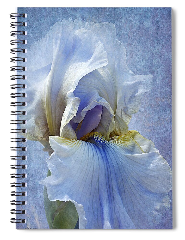Iris Spiral Notebook featuring the photograph Blue Iris Fog by Phyllis Denton