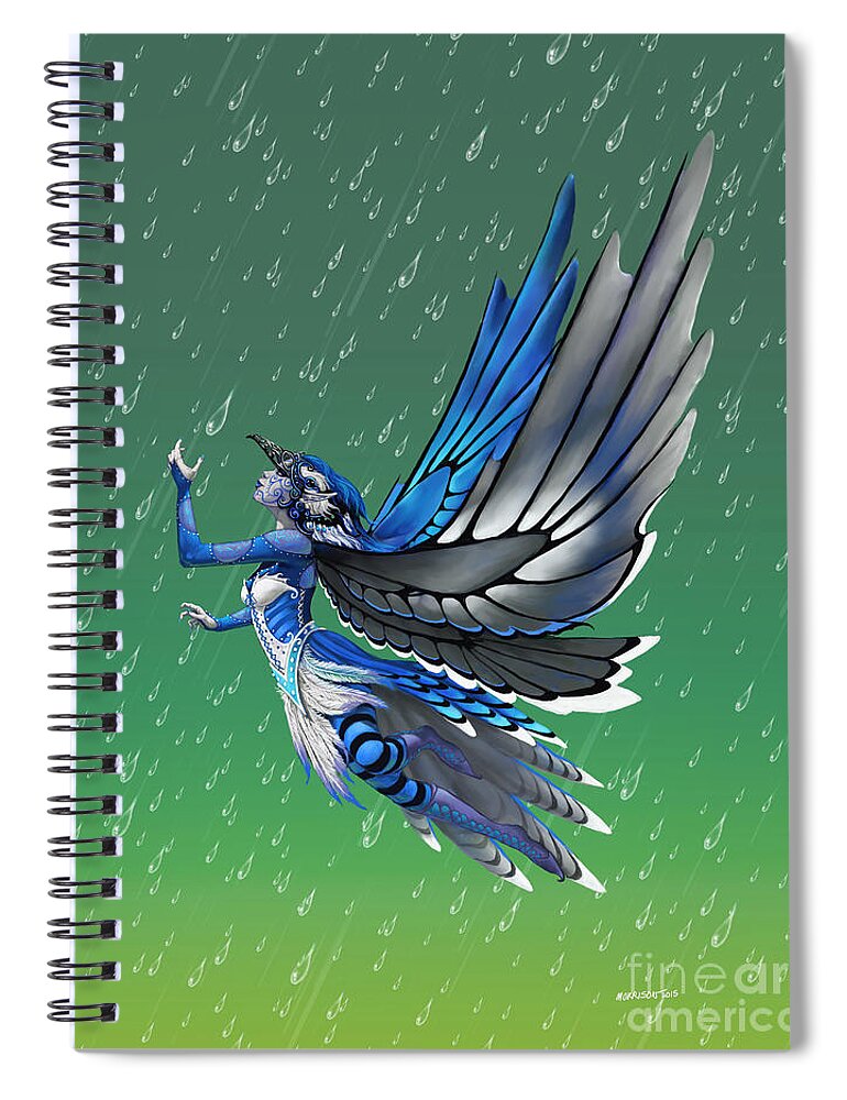 Fairy Spiral Notebook featuring the digital art Blue Jay Fairy by Stanley Morrison
