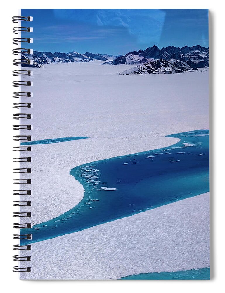 Alaska Spiral Notebook featuring the photograph Blue Meltwater Lake by Fred Denner