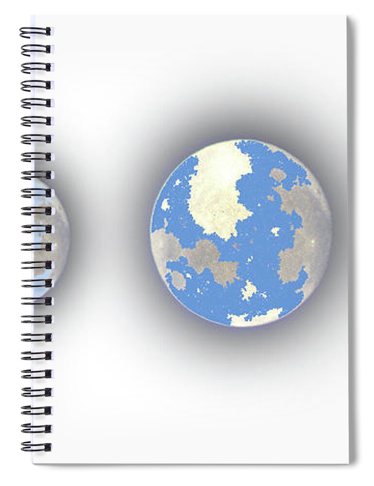 Moon Spiral Notebook featuring the photograph Blue Moon Transition by Jerry Griffin