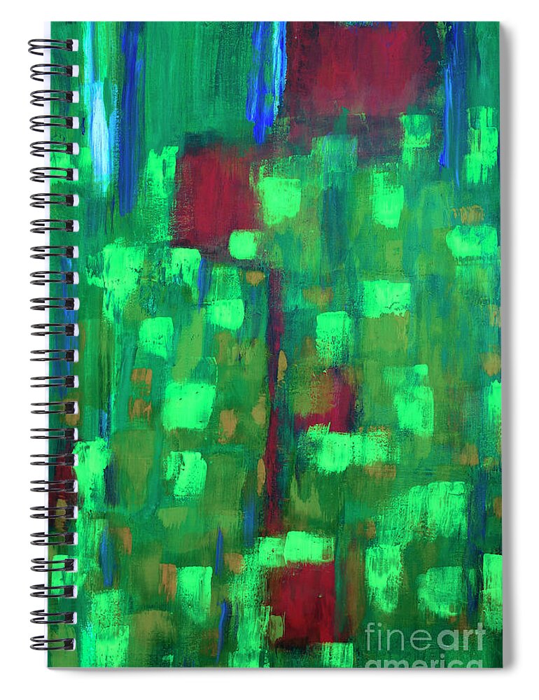 Abstract Spiral Notebook featuring the painting Blue Note by Catalina Walker