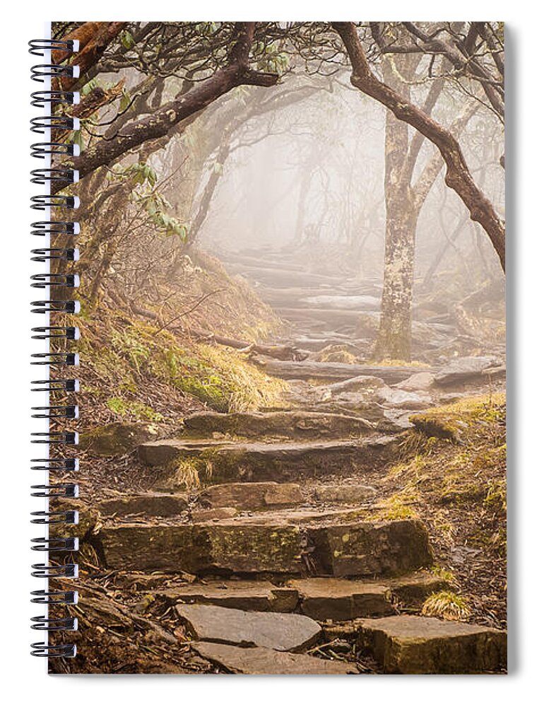 Outdoors Spiral Notebook featuring the photograph Blue Ridge Mountains NC Into The Mystic by Robert Stephens