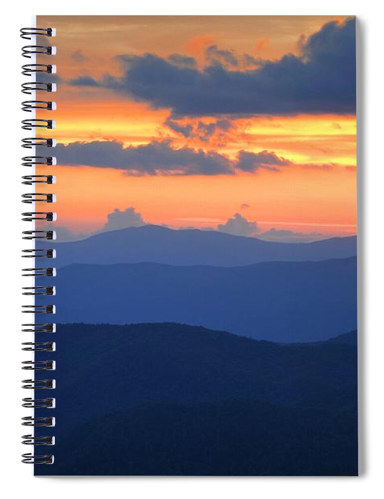 Blue Ridge Mountains Sunrise Spiral Notebook featuring the photograph Blue Ridge Mountains Sunrise by Carol Montoya