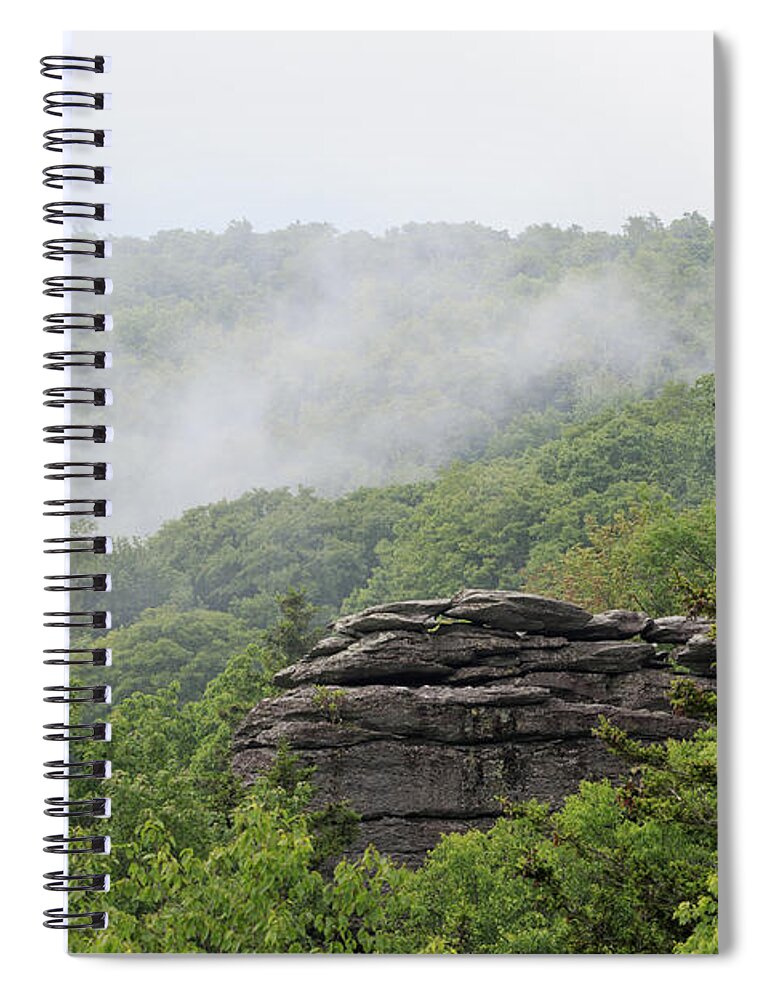 Blue Ridge Parkway Spiral Notebook featuring the photograph Blue Ridge Parkway Stack Rock Overlook by Louise Heusinkveld