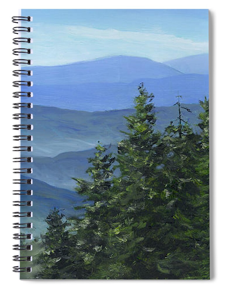 Mountains Spiral Notebook featuring the painting Blue Ridge by Richard De Wolfe