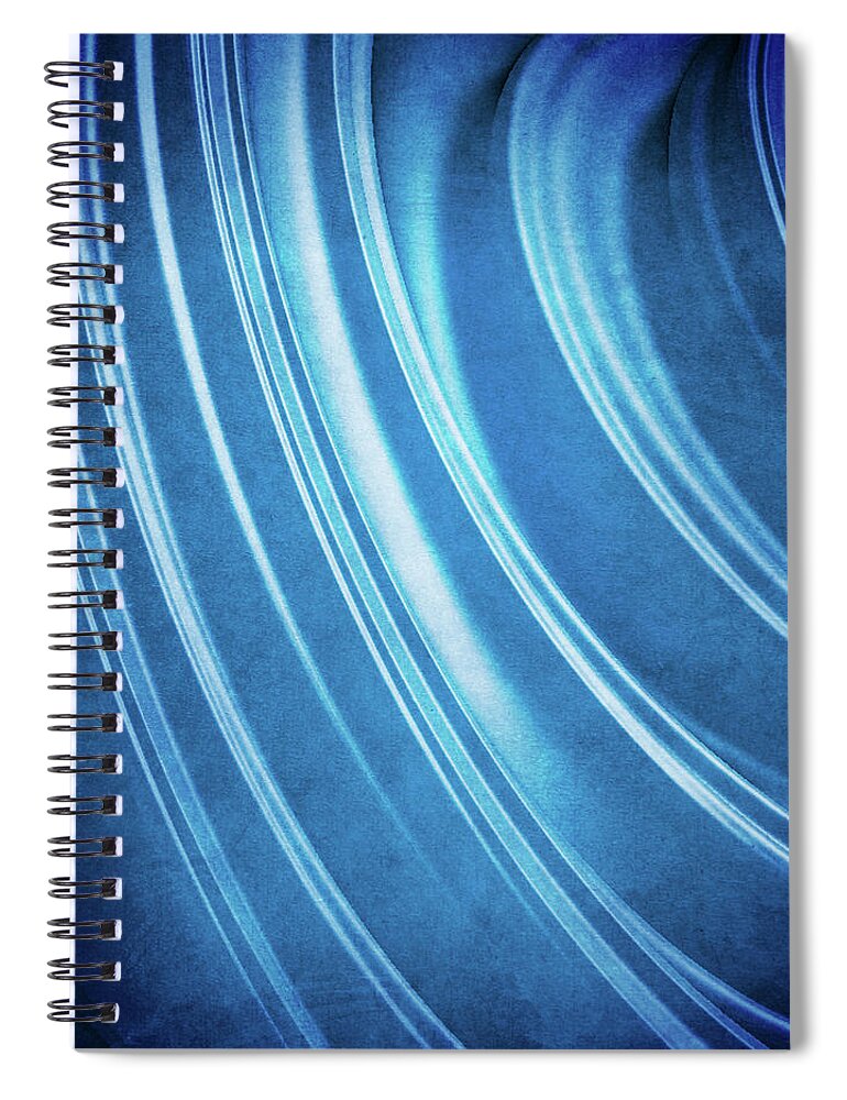 Fractal Spiral Notebook featuring the digital art Blue Ridges Fractal by Phil Perkins
