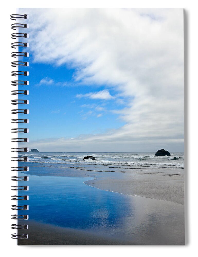 Beaches Spiral Notebook featuring the photograph Blue Sky Beaches by Athena Mckinzie