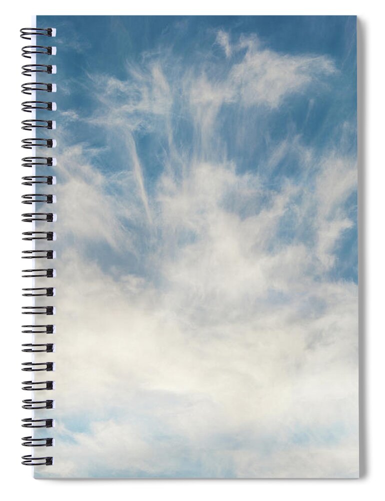 Clouds Spiral Notebook featuring the photograph Blue Sky and Wispy Cirrhus Clouds by Peter V Quenter