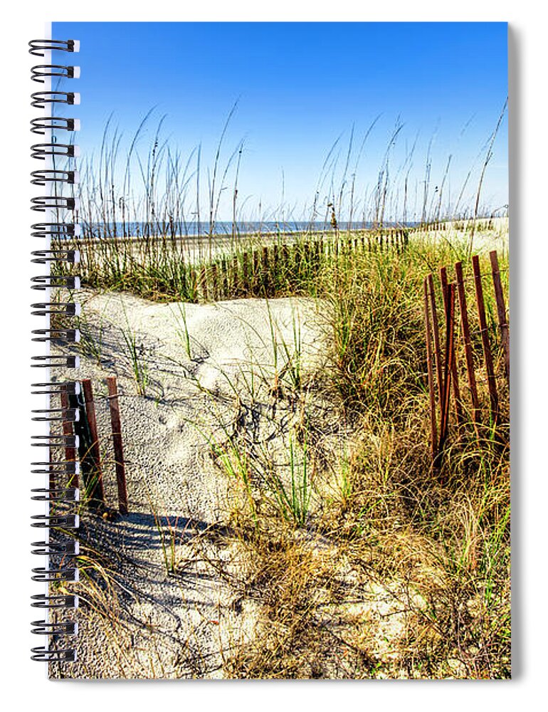 Clouds Spiral Notebook featuring the photograph Blue Sky Dunes by Debra and Dave Vanderlaan