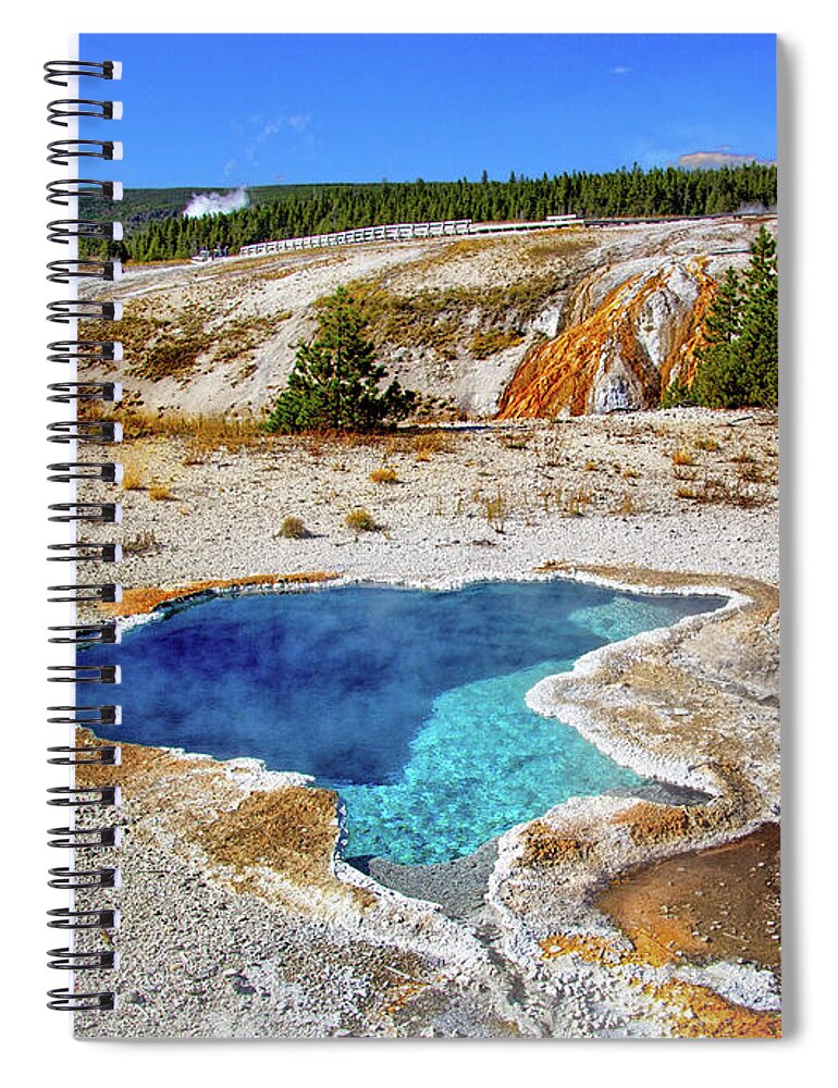 Blue Star Spring In Yellowstone Spiral Notebook featuring the photograph Blue Star Spring in Yellowstone by Carolyn Derstine