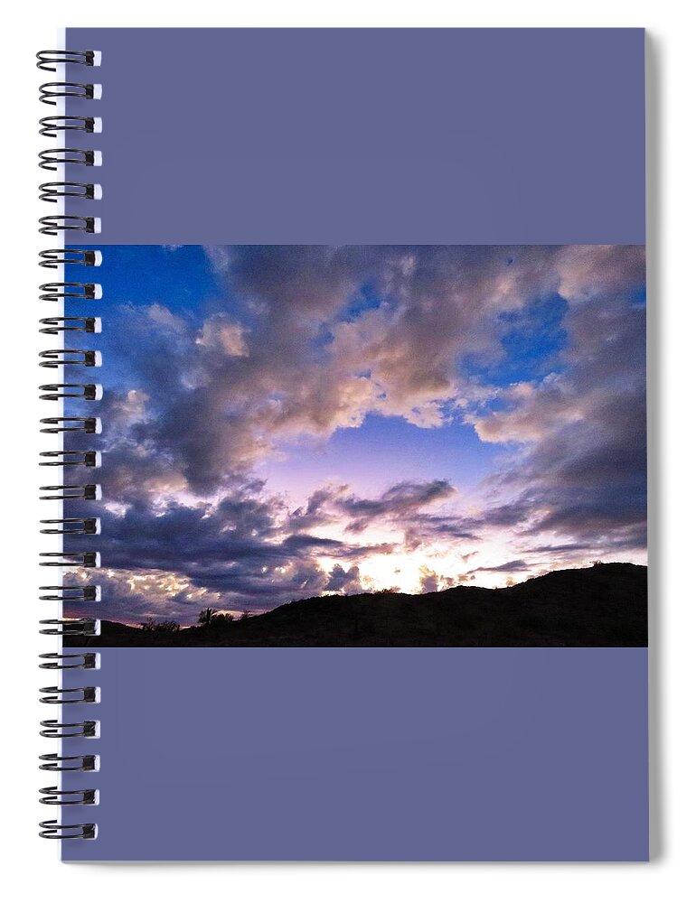 Arizona Spiral Notebook featuring the photograph Blue Sunset by Judy Kennedy
