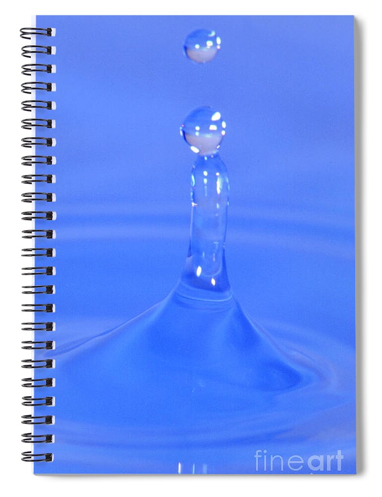 Water Spiral Notebook featuring the photograph Blue Waterdrop by Heiko Koehrer-Wagner