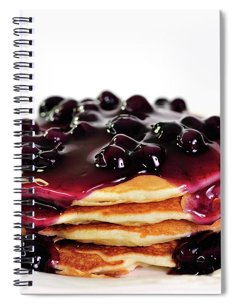 Blueberry Pancakes Spiral Notebook featuring the photograph Blueberry Pancakes by Betty LaRue