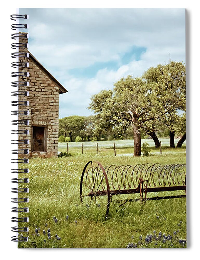 Bluebonnets Spiral Notebook featuring the photograph Bluebonnet Dreams by Linda Unger