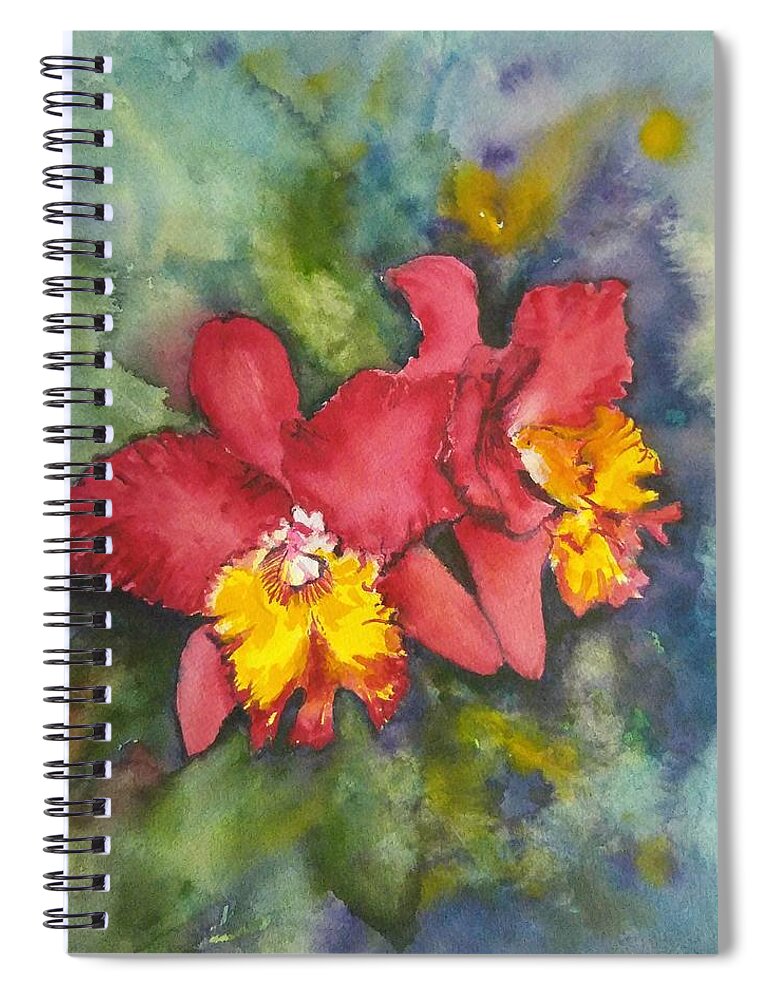 Orchid Spiral Notebook featuring the painting Blush by Sonia Mocnik