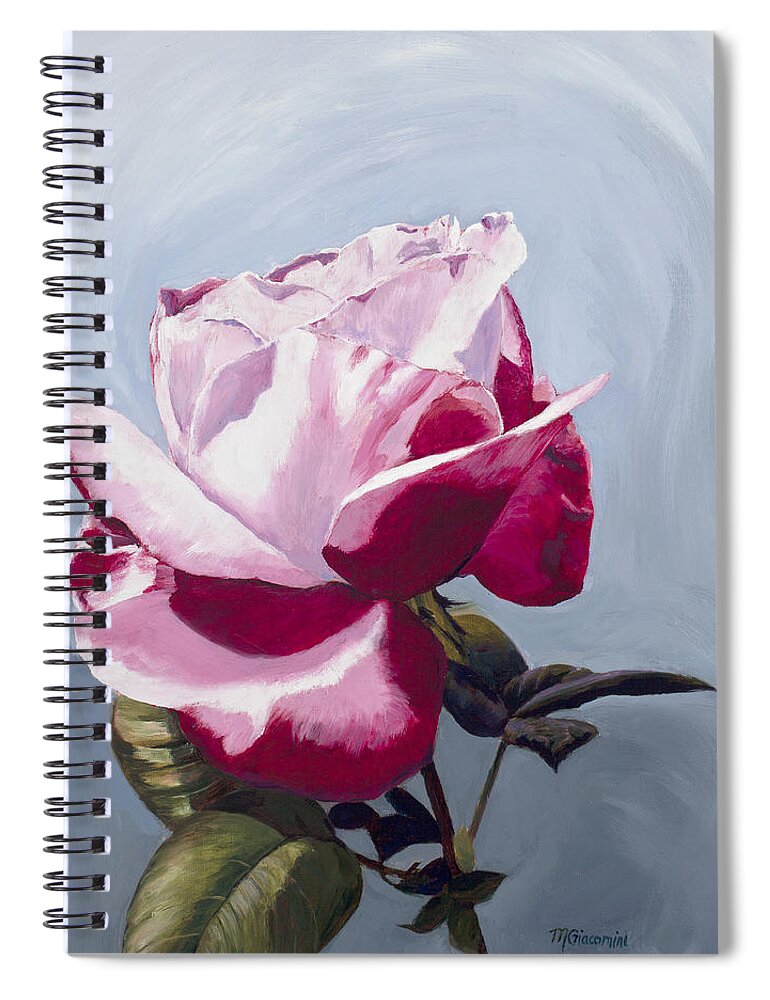 Rose Spiral Notebook featuring the painting Blushing by Mary Giacomini