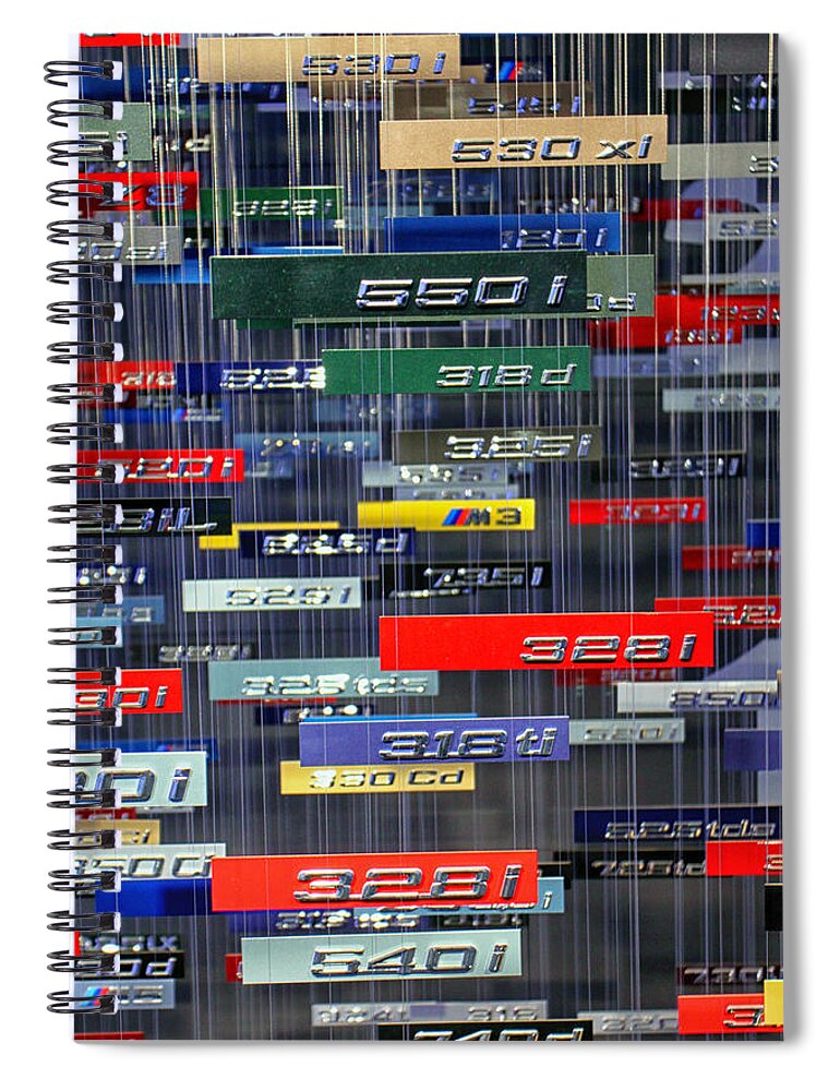 Bmw Spiral Notebook featuring the photograph BMW Model Numbers by Lauri Novak