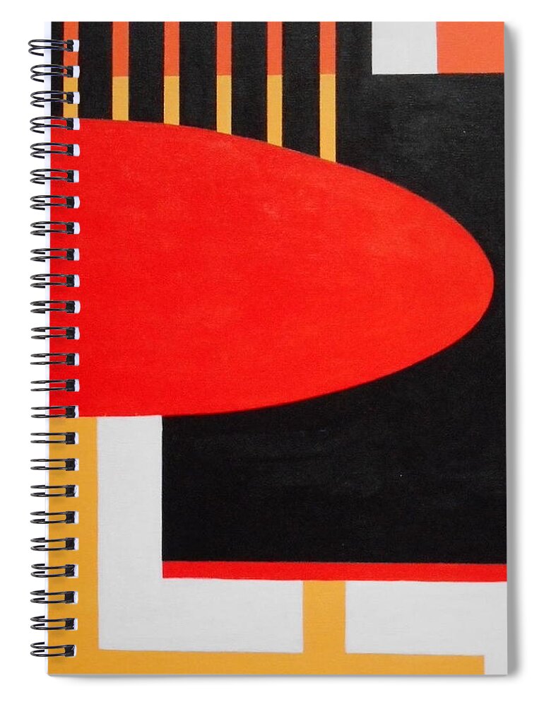 Abstract Spiral Notebook featuring the painting Board Meeting by Sharon Cromwell