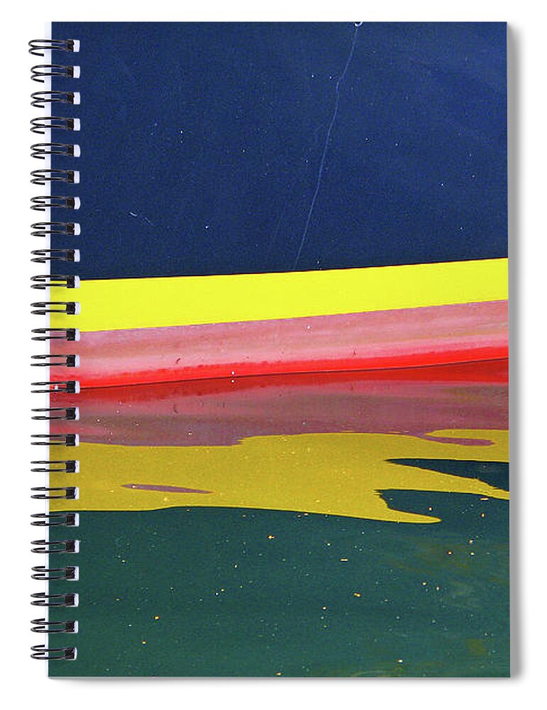 Blue Spiral Notebook featuring the photograph Boat Reflection by Ted Keller