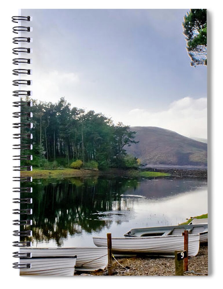 Boats Spiral Notebook featuring the photograph Boats on the shore. by Elena Perelman