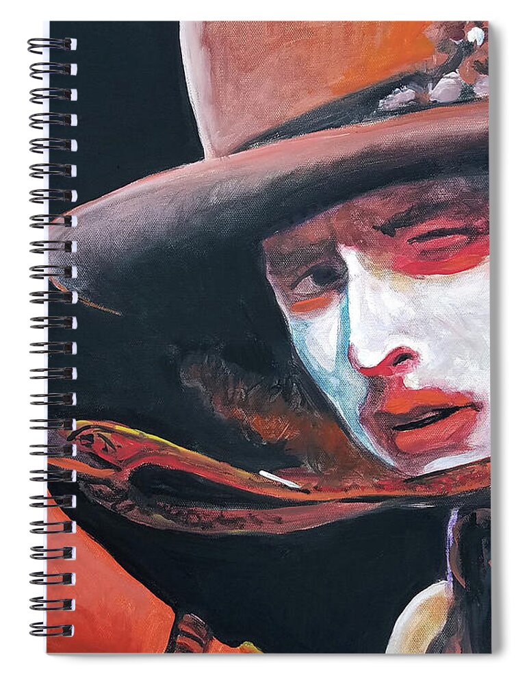 Bob Dylan Spiral Notebook featuring the painting Bob Dylan by Tom Carlton