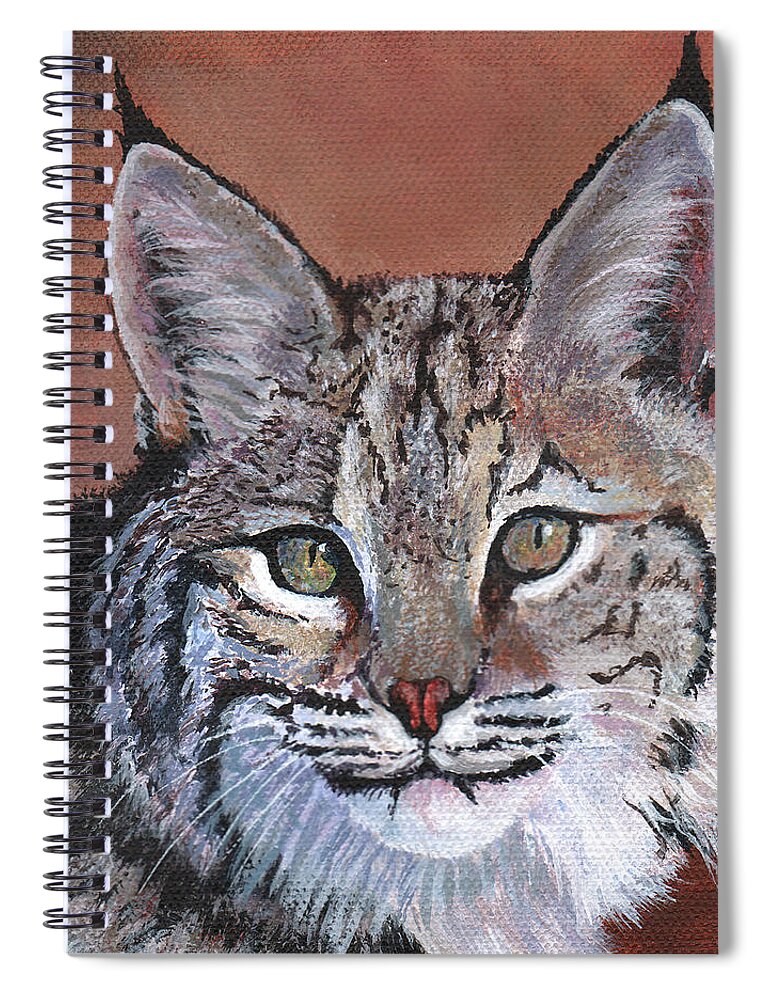 Timithy Spiral Notebook featuring the painting Bobcat by Timithy L Gordon