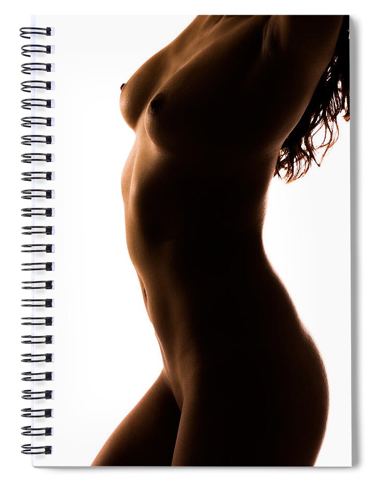 Silhouette Spiral Notebook featuring the photograph Bodyscape 185 by Michael Fryd