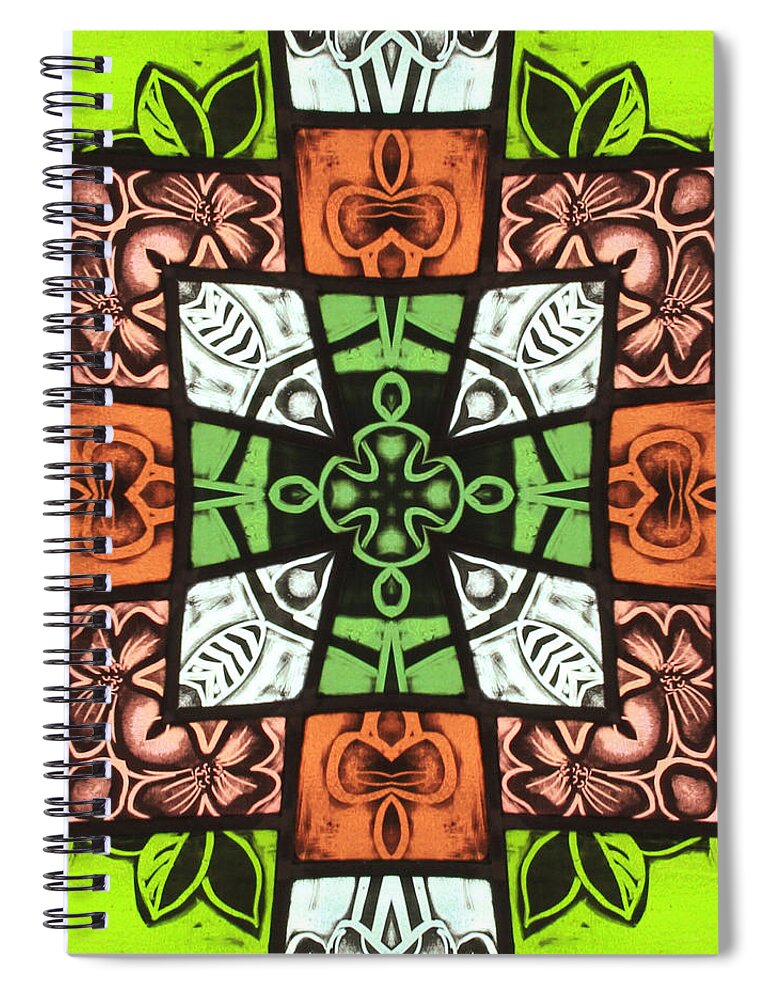 Abstract Art Spiral Notebook featuring the photograph Boho Blocks by Mary Buck