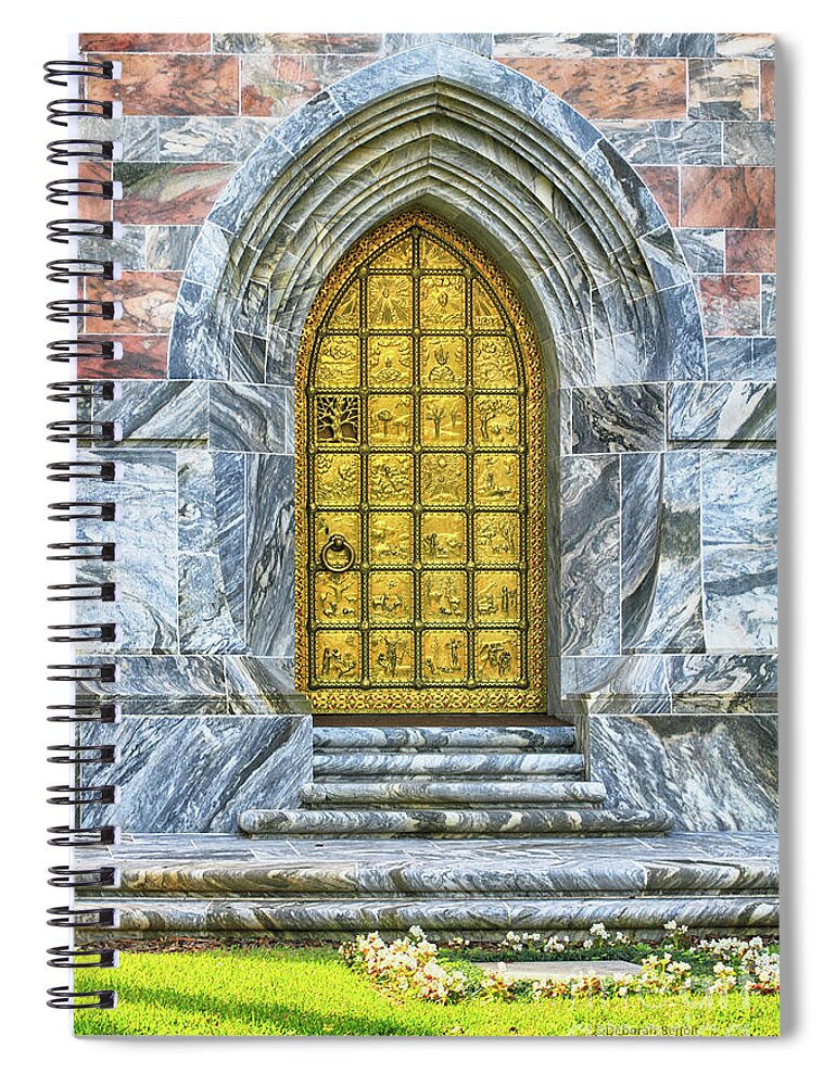 Tower Spiral Notebook featuring the photograph Bok Tower Door by Deborah Benoit