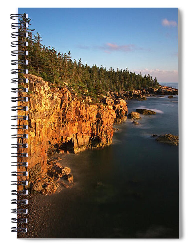 Raven�s Nest Spiral Notebook featuring the photograph Bold Coast Maine by Juergen Roth