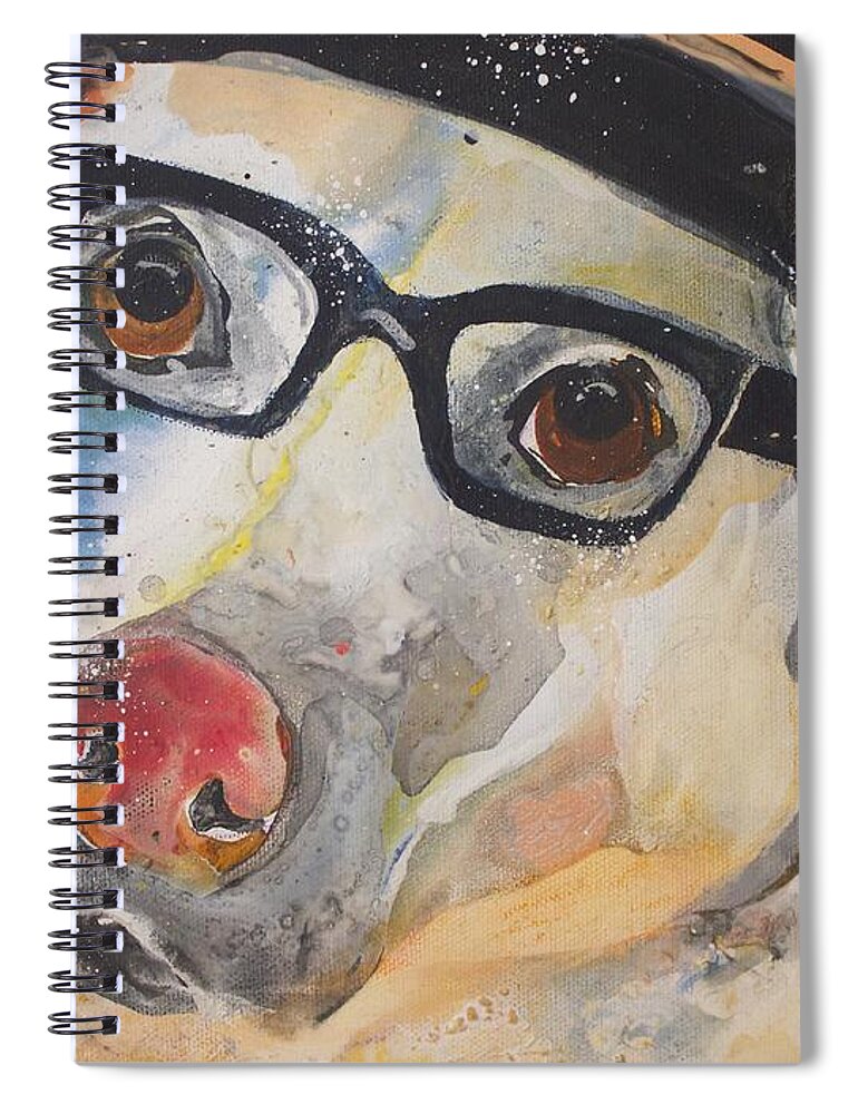 White Labrador Spiral Notebook featuring the painting Bollywood by Kasha Ritter