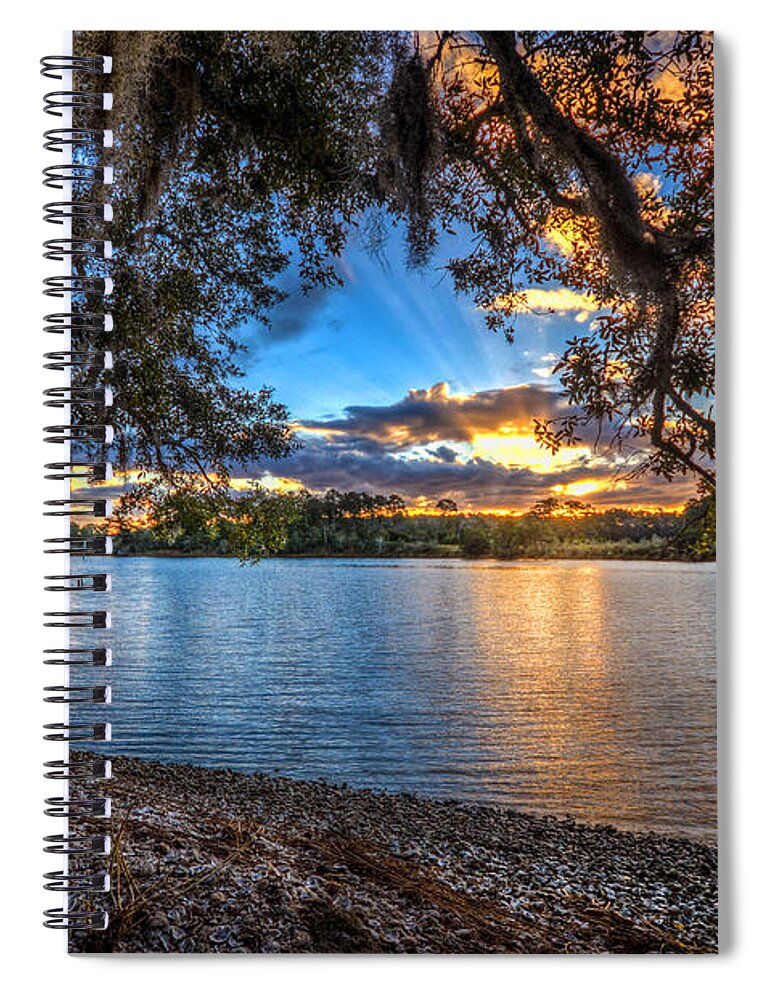Bon Secour Spiral Notebook featuring the photograph Bon Secour River Under Tree by Michael Thomas