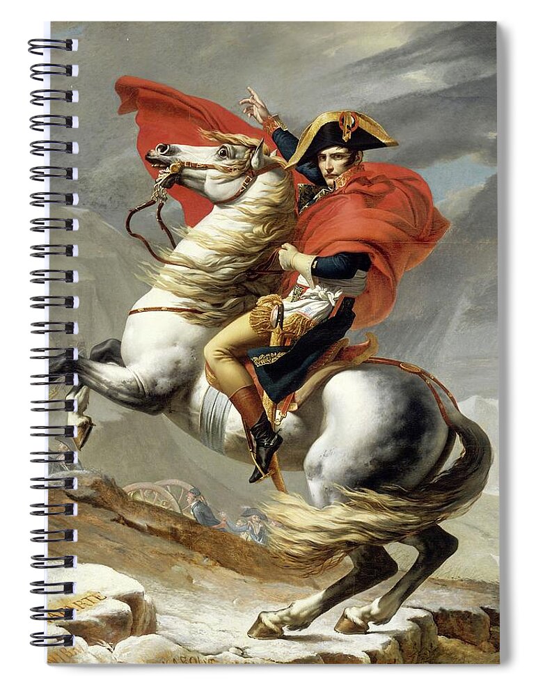 Napoleon Spiral Notebook featuring the painting Bonaparte Crossing the Alps by Jacques Louis David