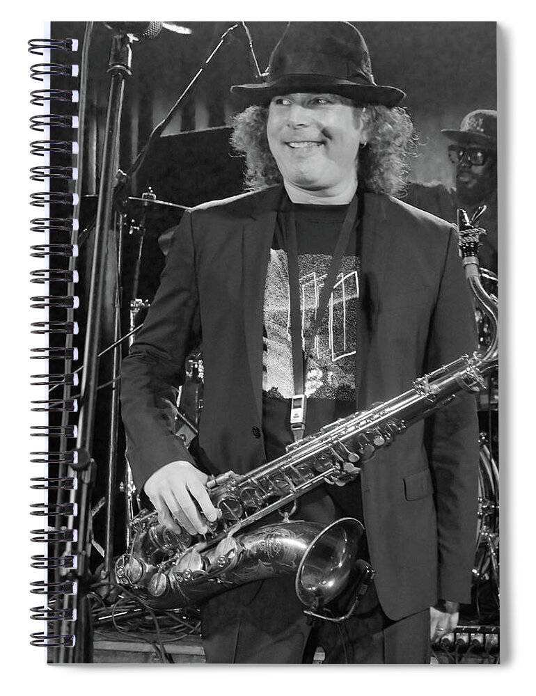 Boney James Spiral Notebook featuring the photograph Boney James Smiling at Hub City '17 by Leon deVose
