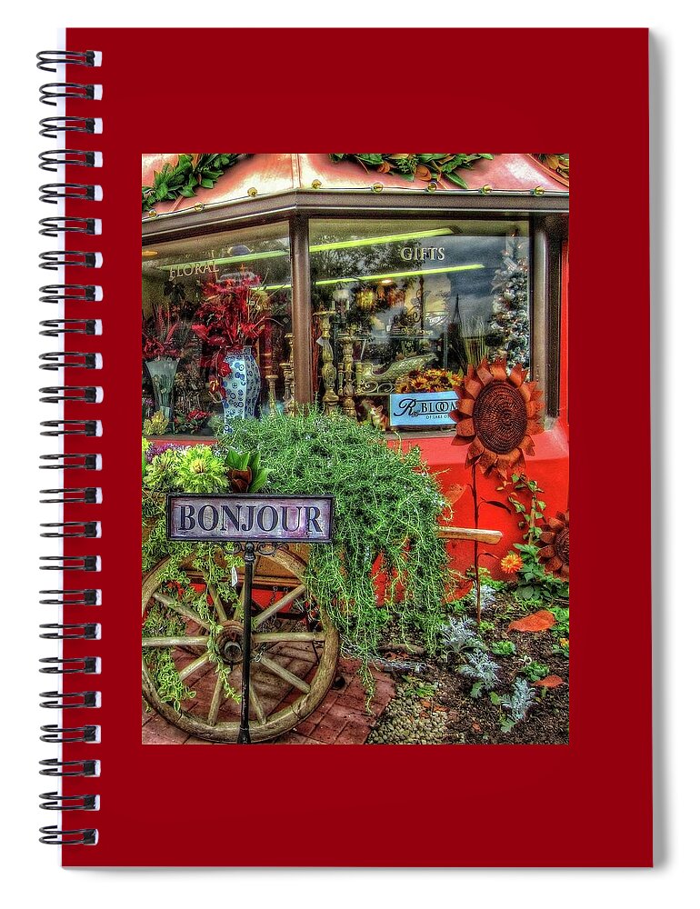 Online Christmas Cards Spiral Notebook featuring the photograph Bonjour Hello Good day by Thom Zehrfeld