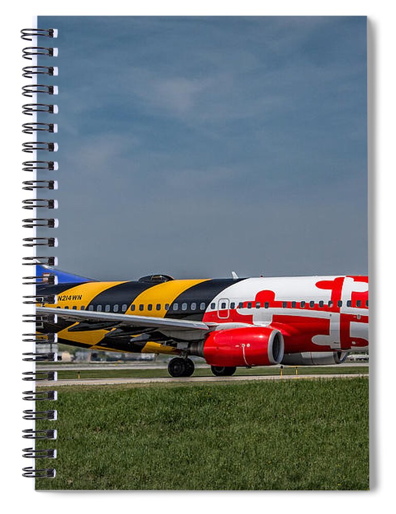 737 Spiral Notebook featuring the photograph Boeing 737 Maryland by Guy Whiteley