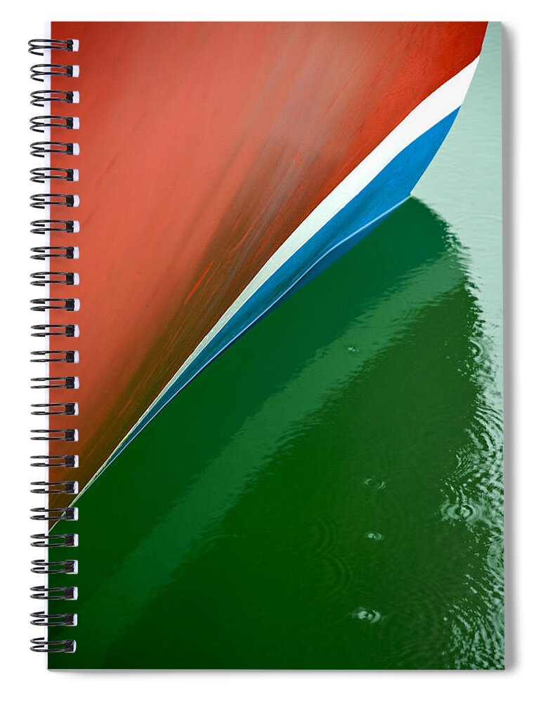 Boot Stripe Spiral Notebook featuring the photograph Boot Stripe on Boat by Charles Harden