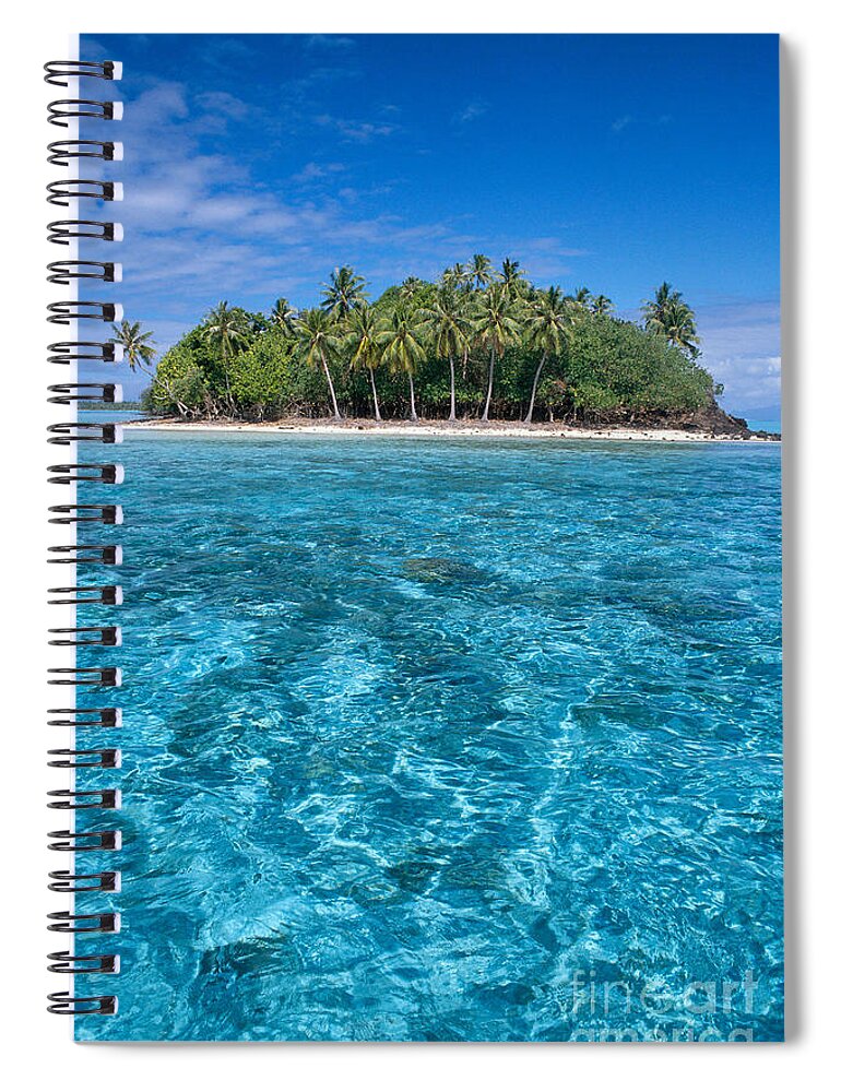 Aqua Spiral Notebook featuring the photograph Bora Bora, Motu by Joe Carini - Printscapes