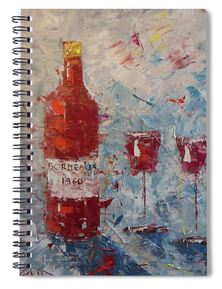 Frederic Payet Spiral Notebook featuring the painting Bordeaux 1960 by Frederic Payet