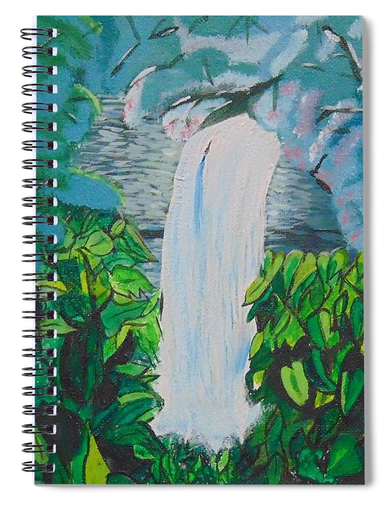 Waterfall Spiral Notebook featuring the painting Borer's Falls by David Bigelow