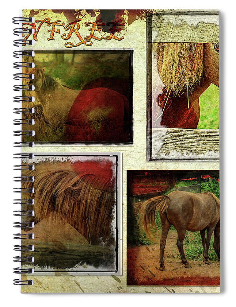 Grunge Spiral Notebook featuring the digital art Born Free by Ricardo Dominguez