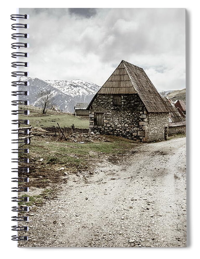 Balkans Spiral Notebook featuring the photograph Bosnian village in the mountains by Alexey Stiop
