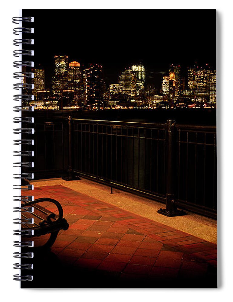 Boston Spiral Notebook featuring the photograph Boston Lamplight by Rob Davies